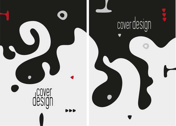 Conjunto de tarjeta creativa, portada y fondo con formas y colores abstractos. - Vector, imagen