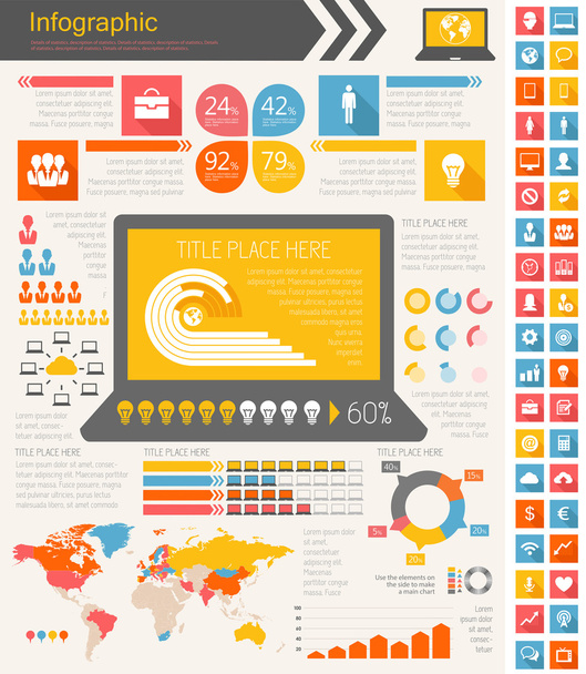 IT Industry Infographic Elements - Vetor, Imagem