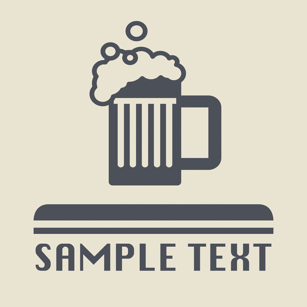 Icon or sign beer mug - Vektor, Bild
