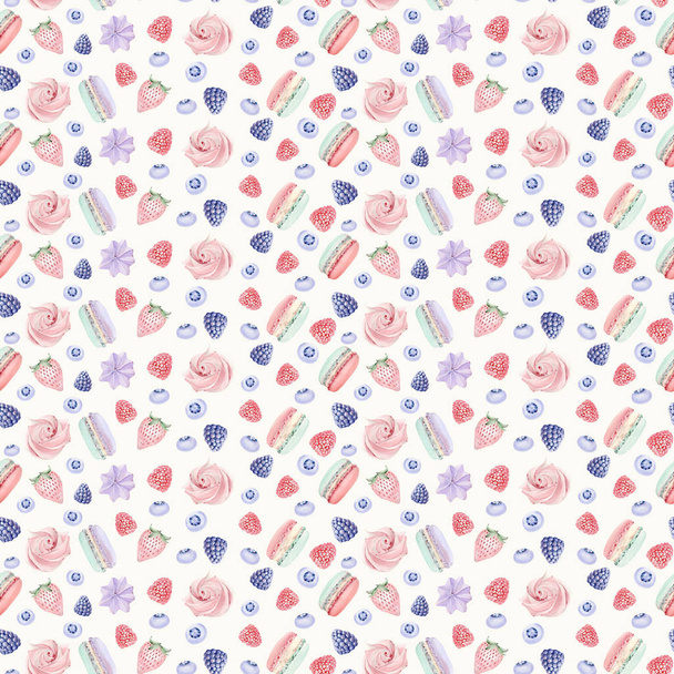 watercolor sweets seamless pattern. - Foto, Imagen