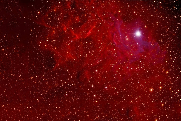 Red nebula in deep space. Elements of this image were furnished by NASA. - Photo, Image