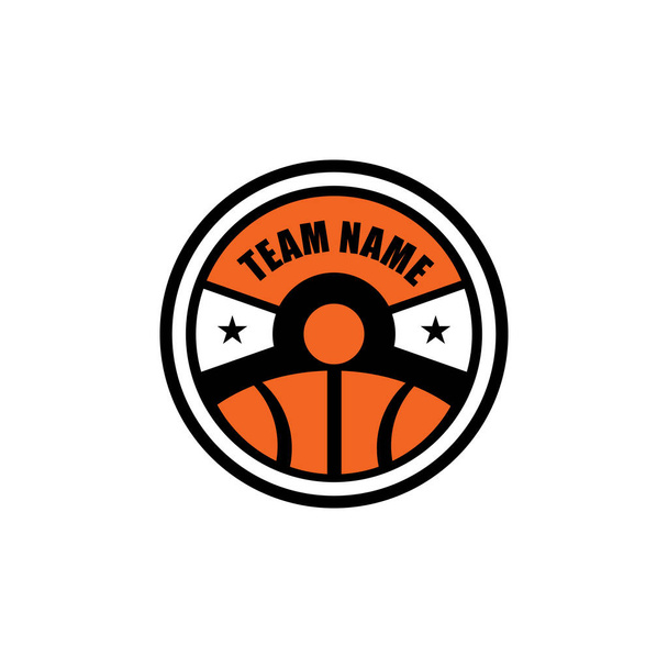 バスケットボールの象徴的なロゴデザインインスピレーションベクトルイラスト比率 - ベクター画像