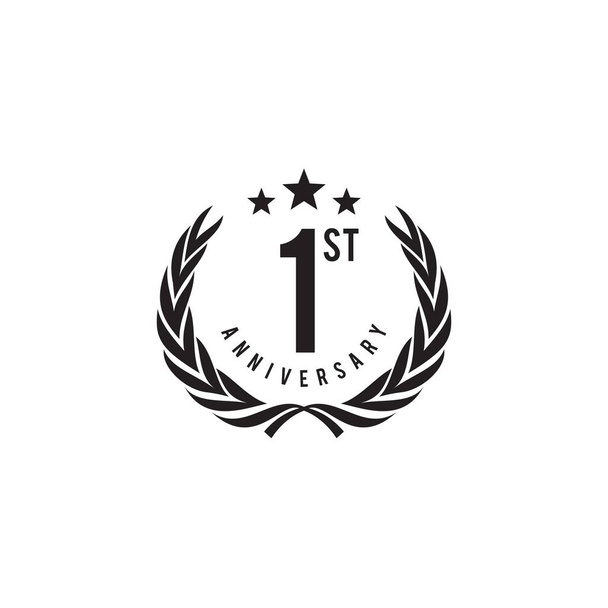 Pierwszy rok z okazji jubileuszowego projektu logo godła - Wektor, obraz