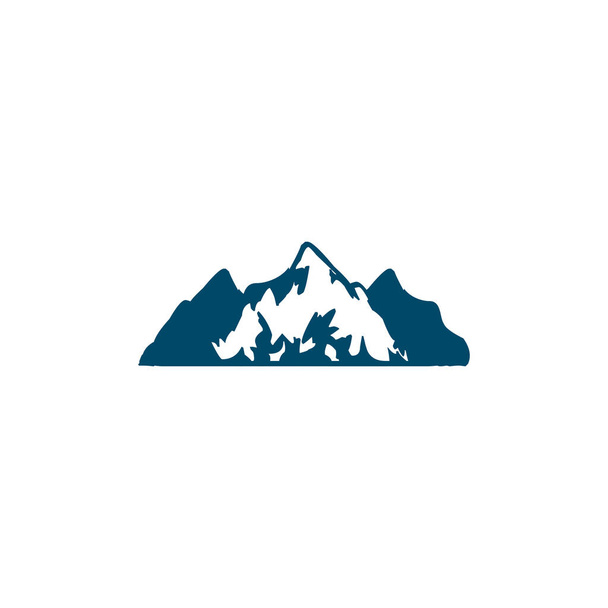 山の風景アイコンのロゴデザイン - ベクター画像