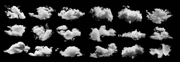 zestaw chmur na czarnym tle - Zdjęcie, obraz