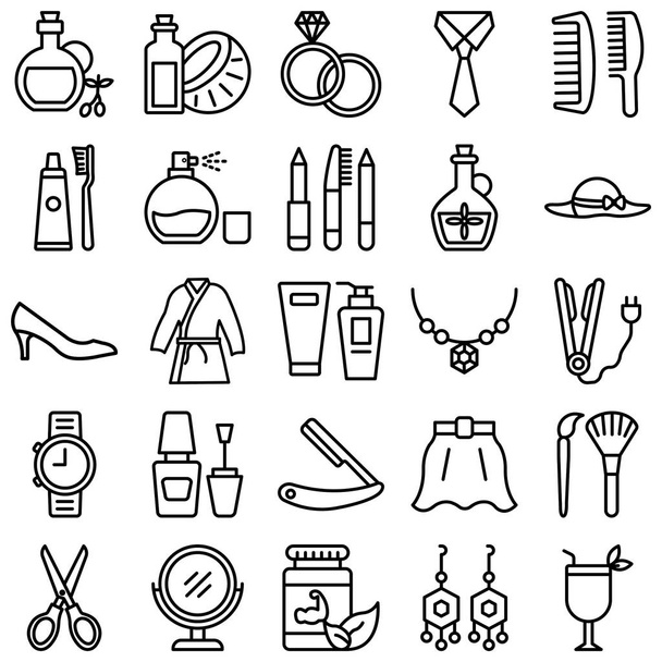 Beauty and Fashion Isolated Vector icons set every single icon can be easily modified or edited - Vector, Image