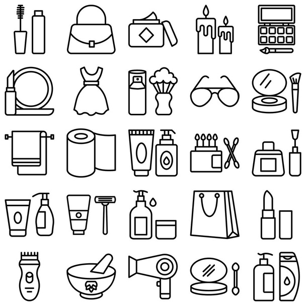Conjunto de iconos de vectores aislados de belleza y moda: cada icono puede modificarse o editarse fácilmente
 - Vector, Imagen