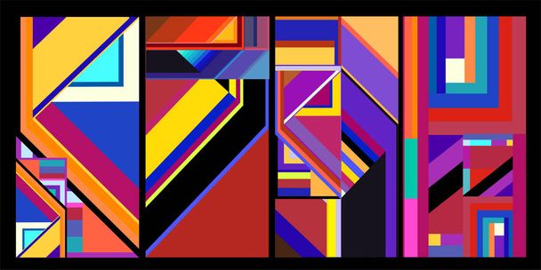moderno geométrico y fluido abstracto colorido arco iris gradiente fondo. Uso para póster, portada, historia de redes sociales, banner e impresión de tela
. - Vector, Imagen