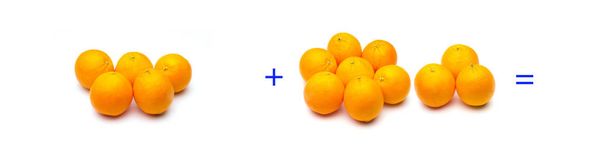 Jednoduché sumy s ovocem; jednoduchá matematika, výpočet - Fotografie, Obrázek