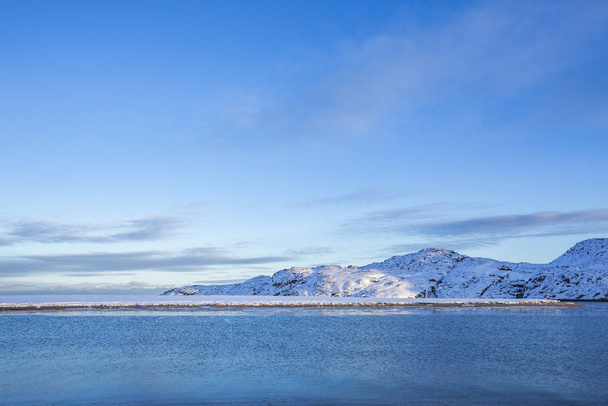 Guba Voronya bay. Kola Peninsula winter landscape - Photo, image