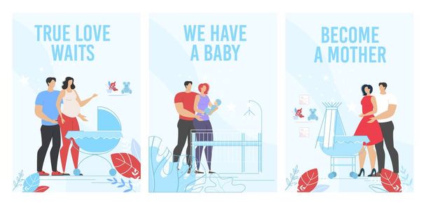 Prenatal Maternity Courses Ad Vertical Poster Set - Vector, Image