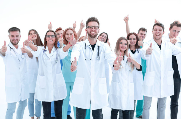 group of medical professionals standing ovation. success concept - Foto, Imagem