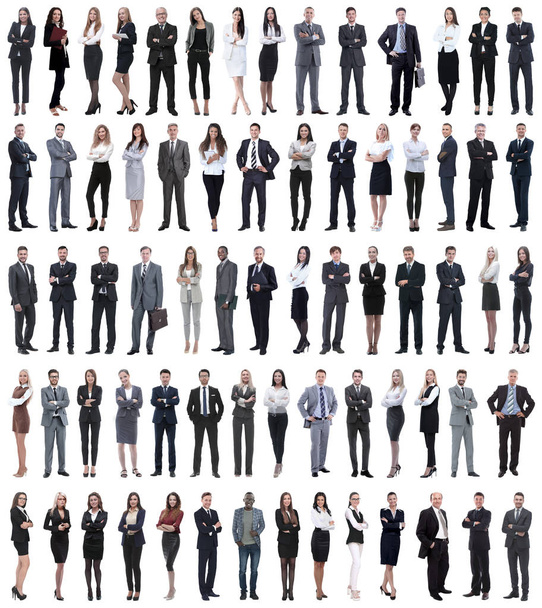 Collage junger Geschäftsleute, die in einer Reihe stehen. - Foto, Bild