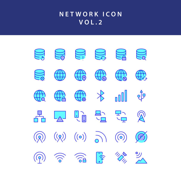 Cloud computing network filled outline icon set vol2 - Vector, Image