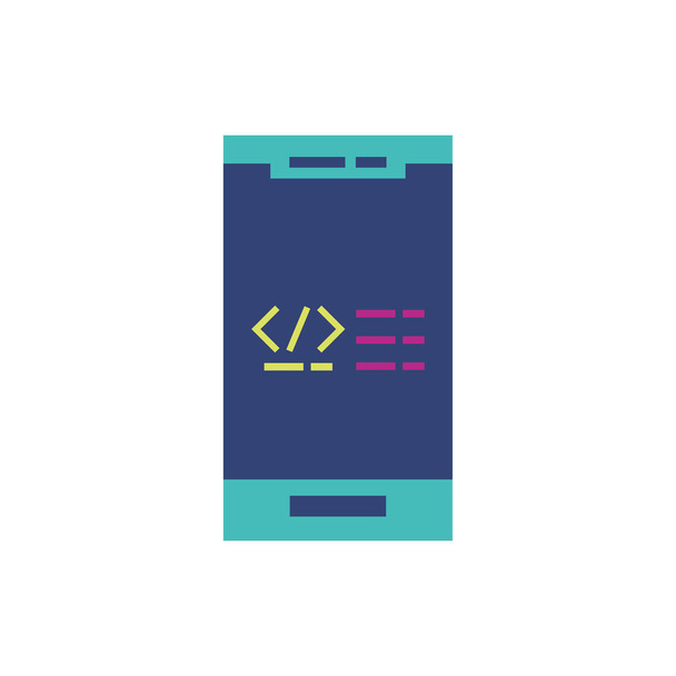 Изолированный код сайта и векторный дизайн смартфона
 - Вектор,изображение