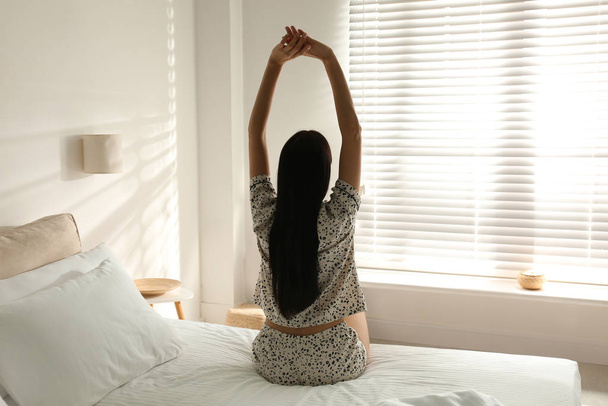 Young woman awakening at home. Lazy morning - Photo, Image