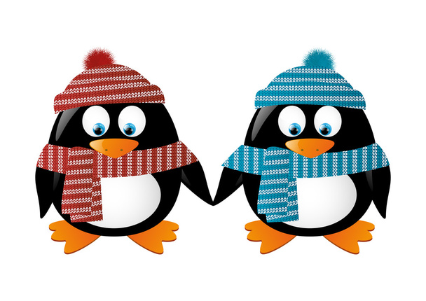 2 つのペンギン - ベクター画像