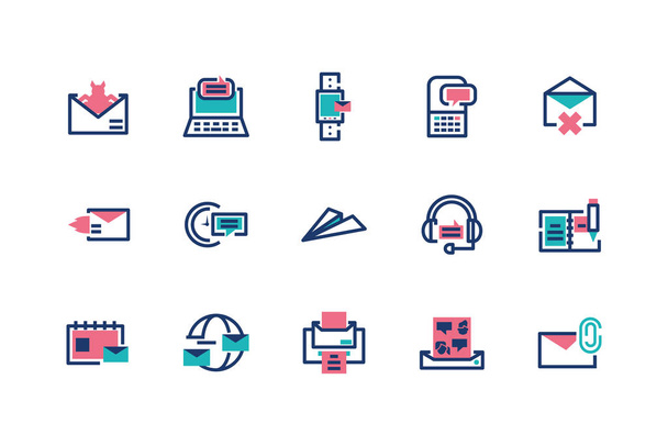 Isolated messages icon set vector design - Vector, Image