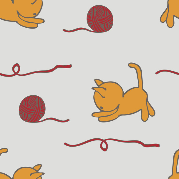 gele kat spelen - Vector, afbeelding