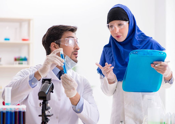 Two chemists working in the lab - Fotoğraf, Görsel