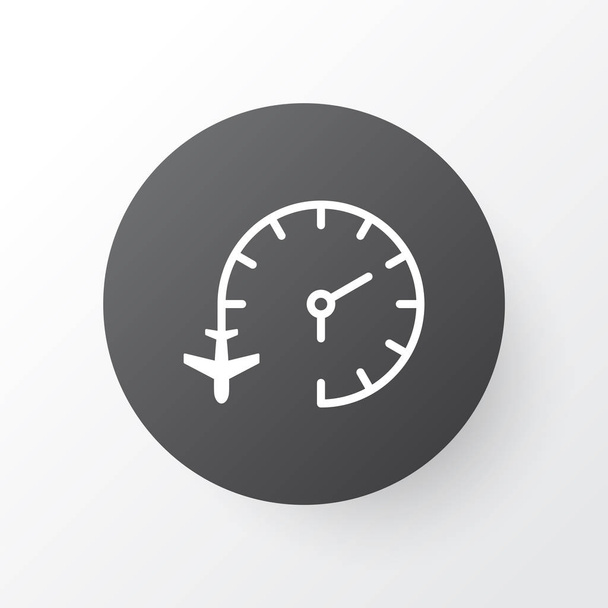 Flight time icon symbol. Premium quality isolated travel clock element in trendy style. - Διάνυσμα, εικόνα