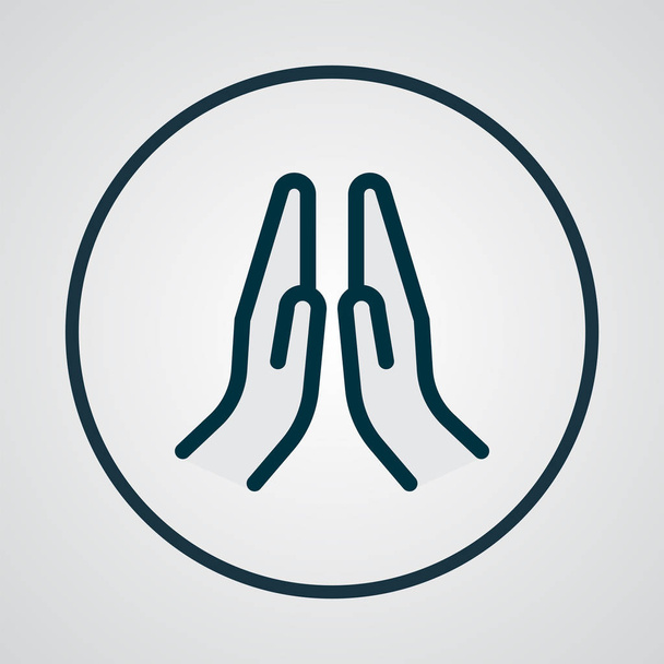 Prayer icon colored line symbol. Premium quality isolated praying hands element in trendy style. - Vector, Image