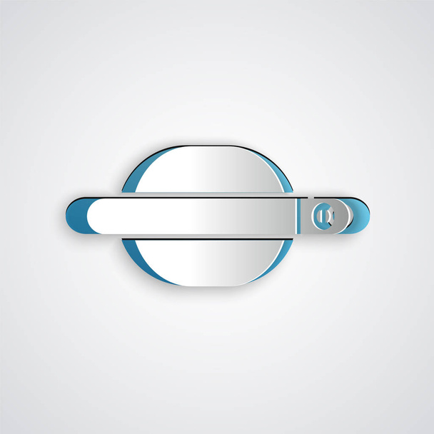 Paper cut Car door handle icon isolated on grey background. Paper art style. Vector Illustration - Вектор, зображення