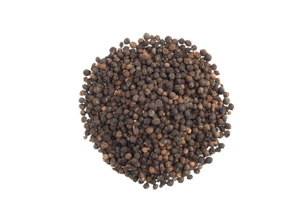 A round bunch of black pepper on white isolated background. Indi - Fotoğraf, Görsel