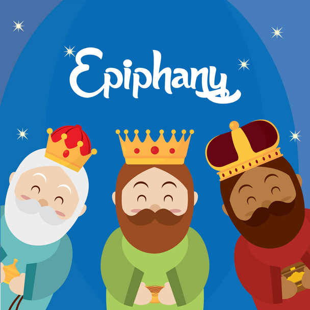 Happy epiphany day poster - Vector, Image