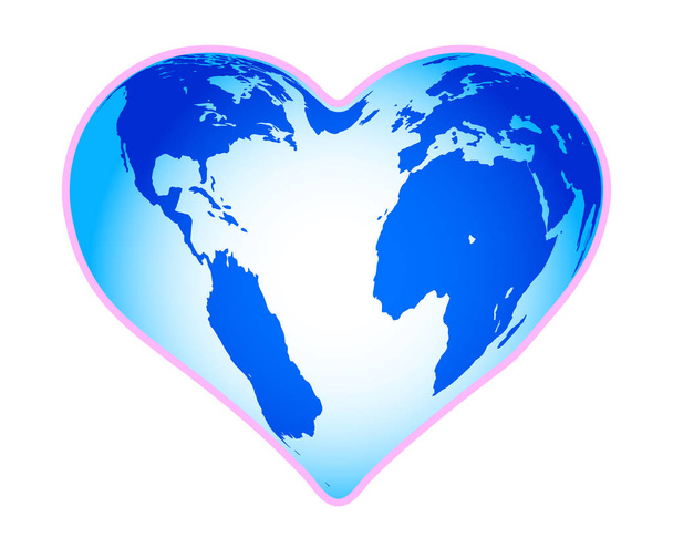 Coração globo ícone
 - Vetor, Imagem