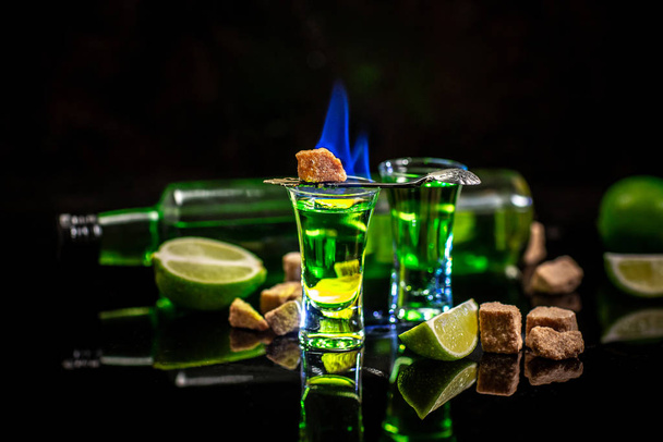 Alcoholic drink, creative stimulant and bohemian lifestyle concept theme with - Foto, Bild