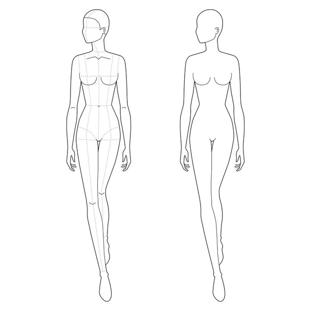 Fashion template of walking women.  - Vector, Image