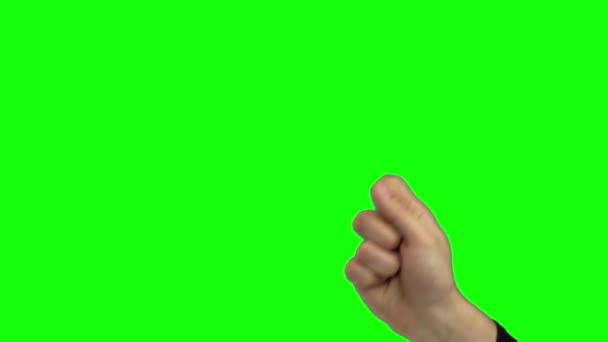 Hand of a guy is knocking. Green screen. Close up - 映像、動画