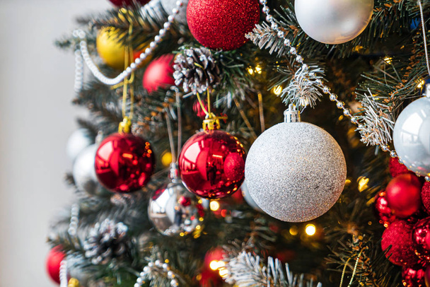 beautiful Christmas tree with balls - Zdjęcie, obraz