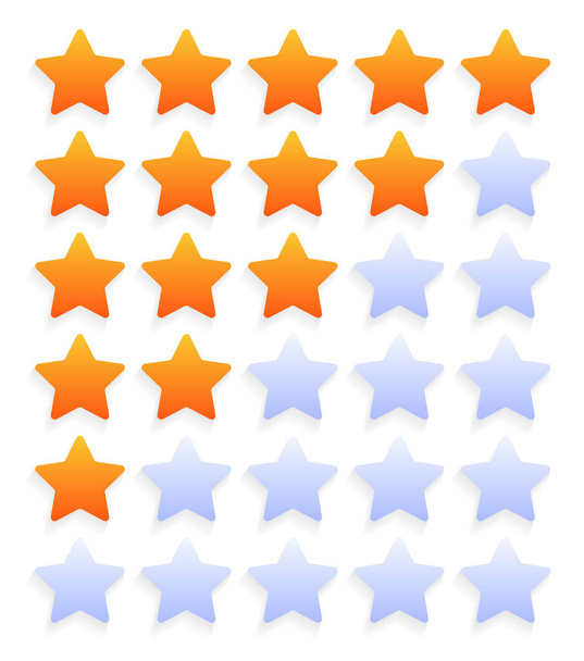 Пять звезд рейтинга значок набор векторных фондовых иллюстраций. Простой роу
 - Вектор,изображение