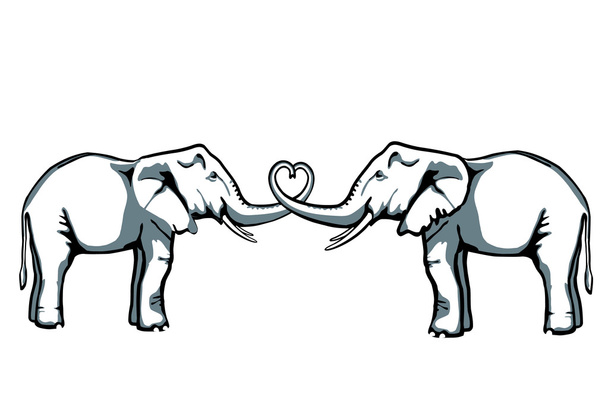 olifant liefde - Vector, afbeelding