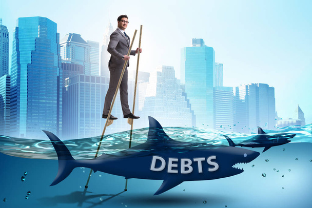 Empresario que trata con éxito con préstamos y deudas
 - Foto, imagen