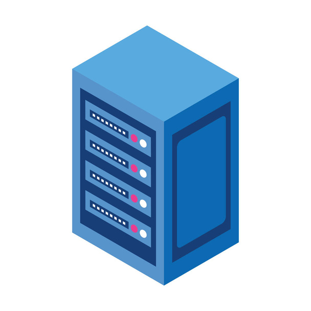 data server center icon, flat design - ベクター画像