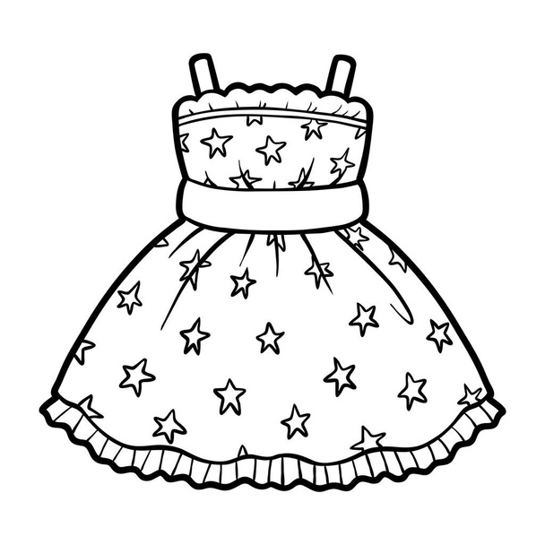 Coloring book, Dress with stars pattern - ベクター画像