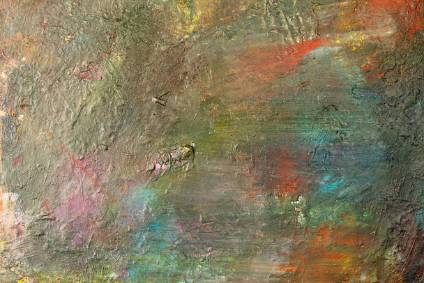 Background image of bright oil-paint palette closeup. - Foto, immagini