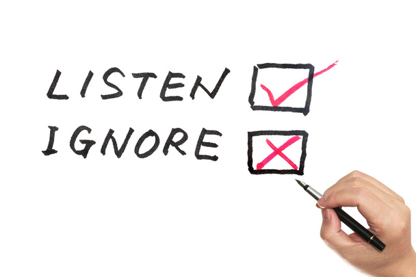 Escuchar versus ignorar
 - Foto, imagen