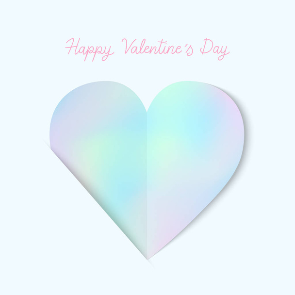 Happy Valentine s Day hand lettering with pastel heart icon - Vecteur, image