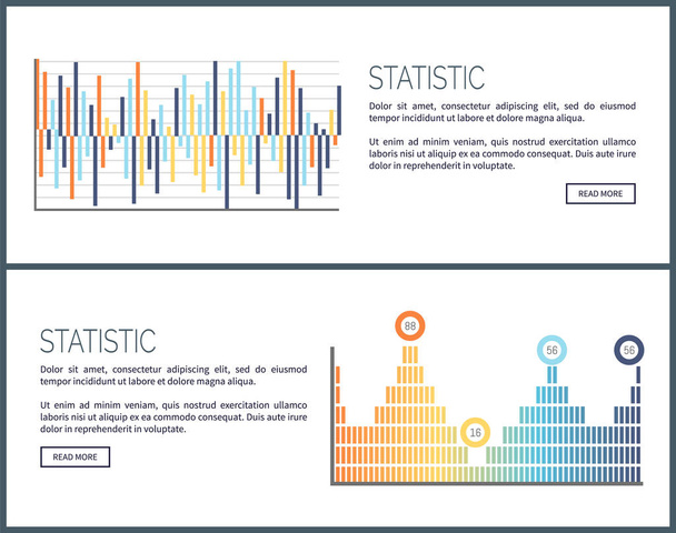 Statistics Charts and Diagrams Visual Data Web - Vector, Imagen
