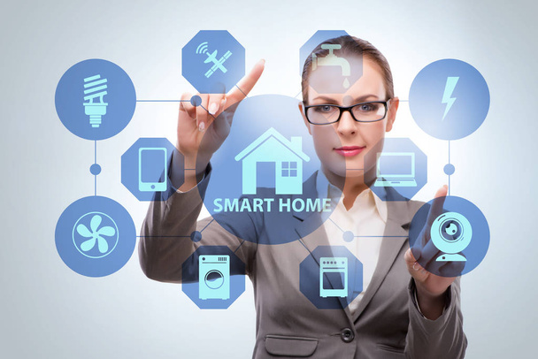 Smart home concept with woman - Photo, Image