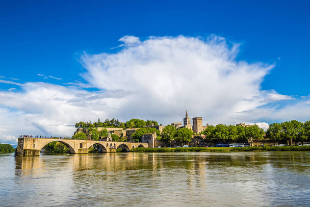 Catedral de Avignon e Rio Rhone - Avignon, França
 - Foto, Imagem