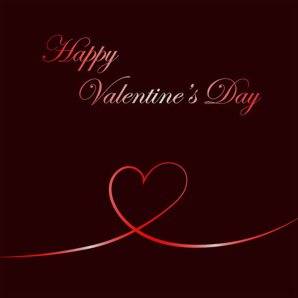 День Святого Валентина дизайн листівки вінтажний з червоним фоном
 - Вектор, зображення