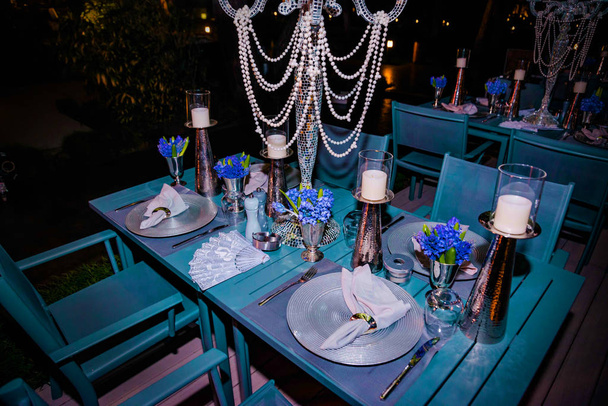 Elegantly decorated wedding table set - Photo, Image