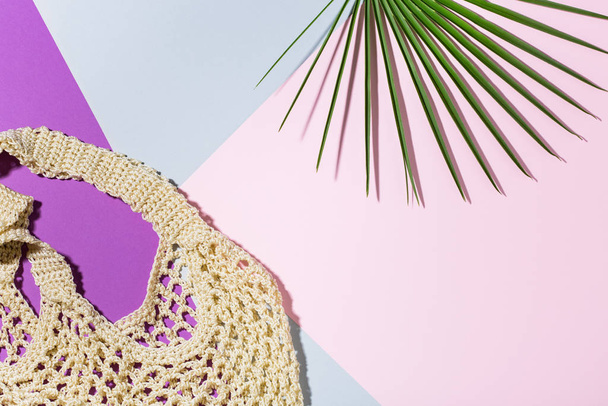 Tropical palm leaves background, vacation summer holiday concept - 写真・画像
