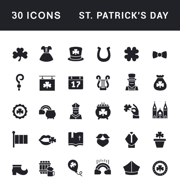 Conjunto de iconos simples del día de San Patricio
 - Vector, imagen