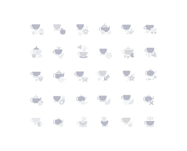 Set van eenvoudige pictogrammen van thee - Vector, afbeelding